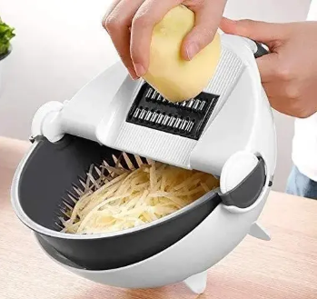 9 in 1 Vegetable Cutter with Drain Wet Basket